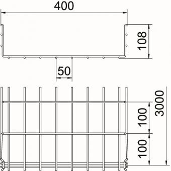 OBO GRM 105 400 FT Gitterrinne GRM 