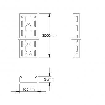 NIED Kabelrinne 35x100mm mit    RL35.100 