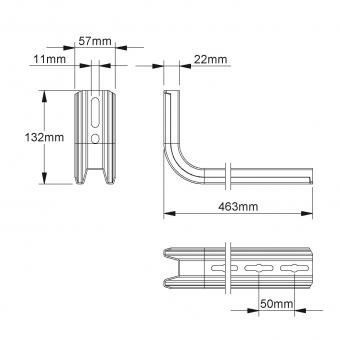 NIED Hängestiel 463mm verzinkt   TKS 400 