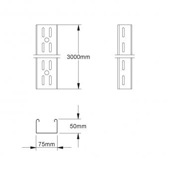 NIED Kabelrinne 50x75mm mit    RL 50.075 