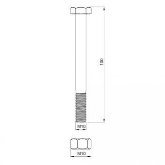 Unex Unex   Montagestift DIN 931 M10x100 