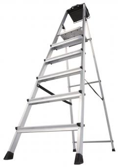KRAU SECURY Alu-Leiter 6 Stufen   126542 