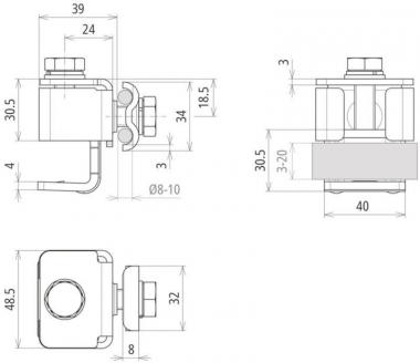 Dehn 372309    AKK DUL 8.10 KBF 3 20 V2A 