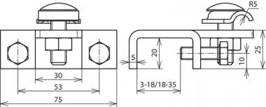 DEHN Anschlussklemme waagerecht   372240 