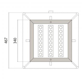 PII STEEL 34 SQUARE 24LED 26,4W   301509 