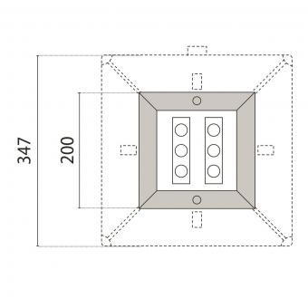 PIL Steel Square 20 -6 LED ELL    301469 