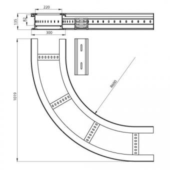 Unex Flachbogen 90  lichtgrau   67327-04 