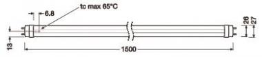 LEDV LED Tube Ext Perf 23W/840 (58W) 