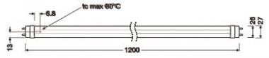 LEDV LED Tube Ext Perf 15W/840 (36W) 