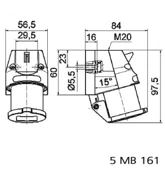 BALS CEE Wandgerätestecker 16A 3-    242 