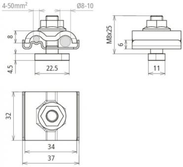 Dehn 540249 UEK 8.10 AQ4 50 HKSM8X25 V2A 