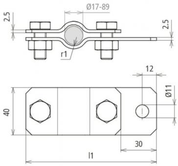 DEHN Erdungsrohrschelle 48,3mm    410359 