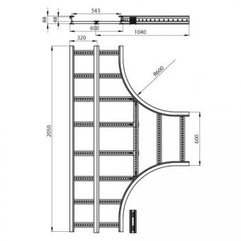 T-Abzweiger halogenfrei grau 85x600 R600 
