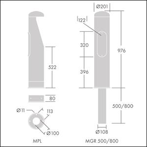Thorn URBA BOLLARD BASE MPL     96275592 