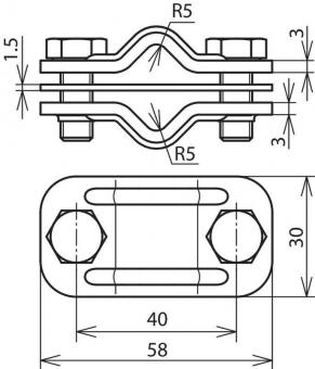 DEHN Zweimetalltrennkl.Cu-St/Tzn  460517 