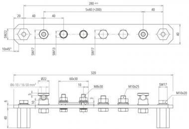 Dehn 472245 PAS PAS 6AP M8 M10 KSM10 V4A 