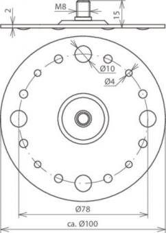 DEHN Platte mit Gewindebolzen M8  297015 