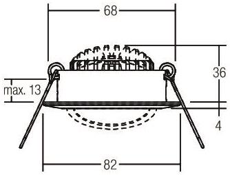 BRUM Einbaustrahler rund 6W nickel  BB03 