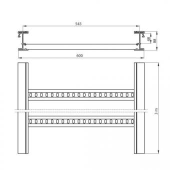 Isolierende Kabelleiter grau 85x600 U48X 