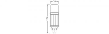 LEDV DULUX LED D 7,5W/840 vertikal (18W) 