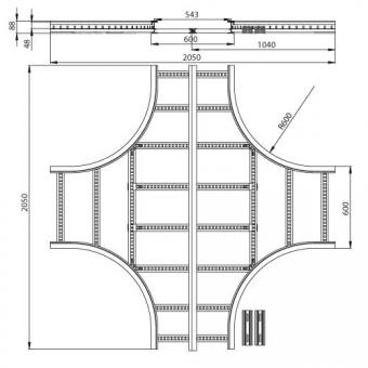 Unex Kreuzung 85x600mm R600     67609-04 