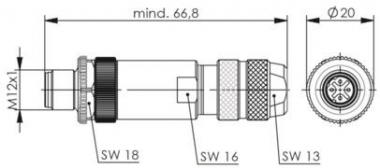 TEGA STX M12x1 KS D-codiert  J80026A0200 