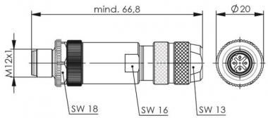TEGA STX M12x1 KS D-codiert  J80026A0200 