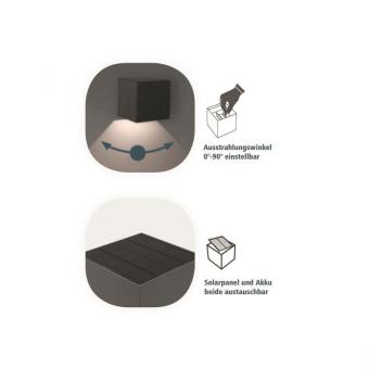 Ltek Solar-Wandleuchte IP65  WLSW-5W-WW 