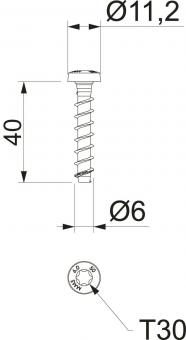 OBO MMS+ P 6x40 Rundkopfanker m.Panhead 