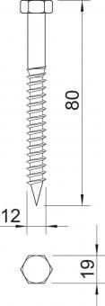 OBO HHWS 12x80 G Sechskantholzschraube 