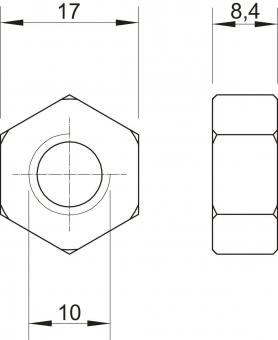 OBO HN M10 G Sechskantmutter M10 St G 