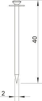 OBO 500 40 Impu-Stahlnadel gehärtet 