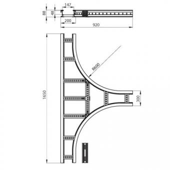 T-Abzweiger halogenfrei grau 85x200 R600 