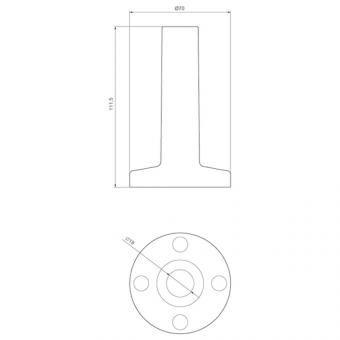 Siemens 8WD43080DA Rohr m.Fuß Rohrlänge 