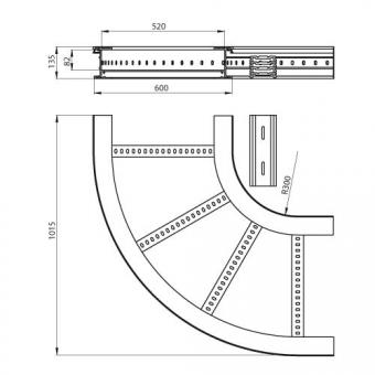 Unex Flachbogen 90  lichtgrau   67626-04 