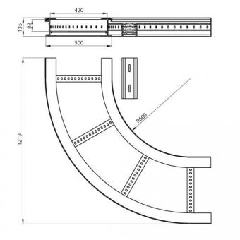 Unex Flachbogen 90  lichtgrau   67527-04 