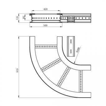 Unex Flachbogen 90  lichtgrau   67526-04 