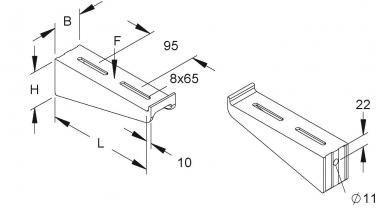 NIED GFK-Ausleger, 90x55x320 mm FPAM 300 