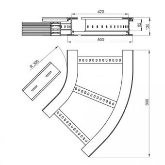  Flachbogen 45  halogenfrei grau 135x500 