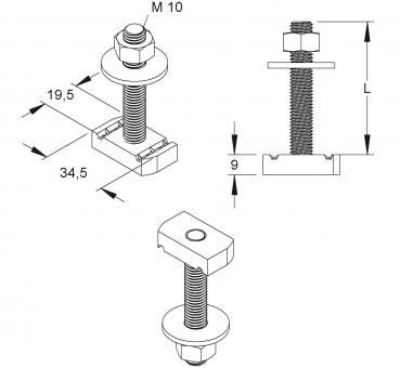 Niedax Hammerkopfschraube   HMZ M10/30 F 