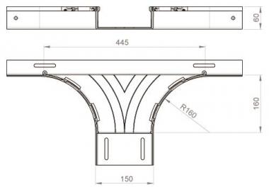 Unex T-Abzweiger lichtgrau         66178 