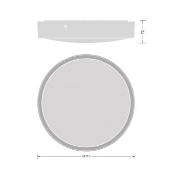 LEDV BULKHEAD RD IP65 IK10 ws D=300mm 