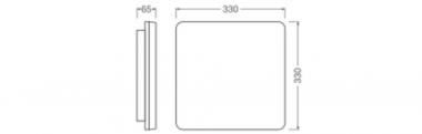 LEDV SF FLAT IP54 IK08 weiss 330x330mm 
