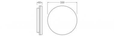 LEDV SF FLAT IP54 IK08 weiss D=330mm 