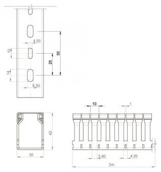 Unex Verdrahtungskanal RAL7030  40.30.77 