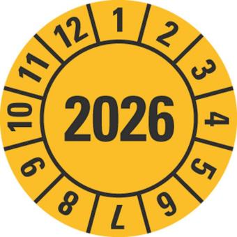 HEIN 185165 Prüfplakette 2026 gelb Folie 