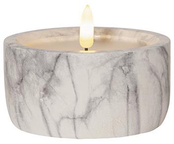 S&H LED-Kerze Marmoroptik 10x7,5cm 88222 