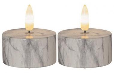 S&H LED-Kerze Marmoroptik 5,5x6cm  88220 