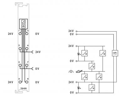 WAGO 750-626 Netzteilfilter,DC 24 