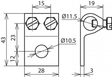 DEHN Klemmschuh Al m. Bohrung D   347205 